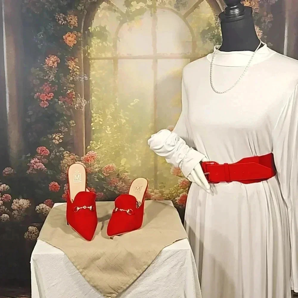 Red Highheels Size 7.5 M Made by Maker's